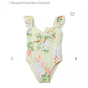 Janie and Jack Floral One-Piece Swimsuit SPF 50 Size 4 NWT